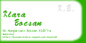 klara bocsan business card